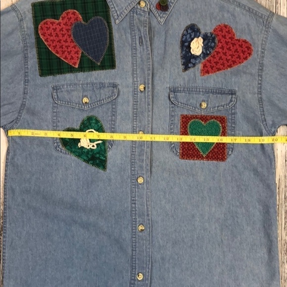 Blue Mountain Embroidered Denim w/ Hearts Sz S - Picture 9 of 15